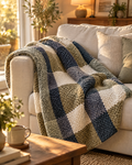 Hendrano™ Chunky Chenille Knit Throw Blanket in Checkered and Stripe Designs