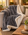 Hendrano™ Velvety Fleece and Sherpa Reversible Throw Blanket