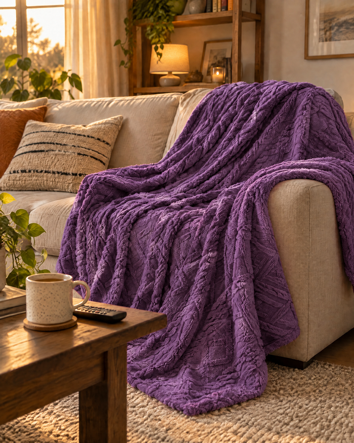 Hendrano™ Fluffy Flannel Fleece Throw, Lightweight but Seriously Warm