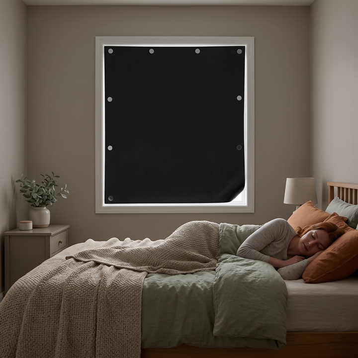 Portable Magnetic Blackout Shade with Suction Cups, No Drilling