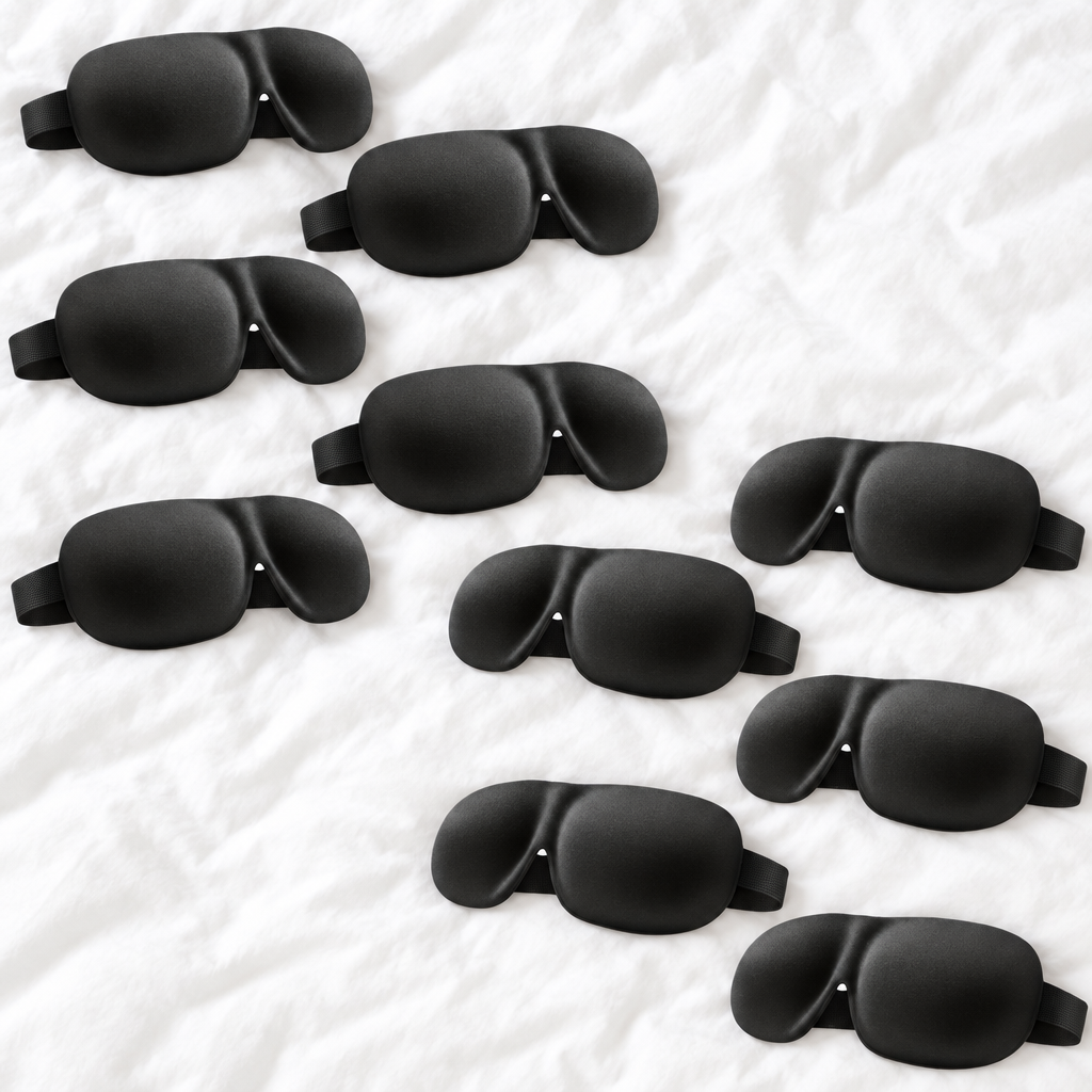 Contoured 3D Blackout Sleep Mask with Adjustable Strap