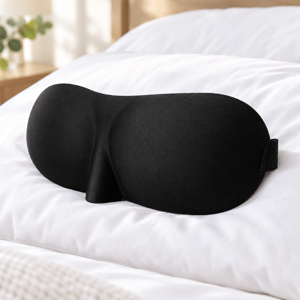 Contoured 3D Blackout Sleep Mask with Adjustable Strap