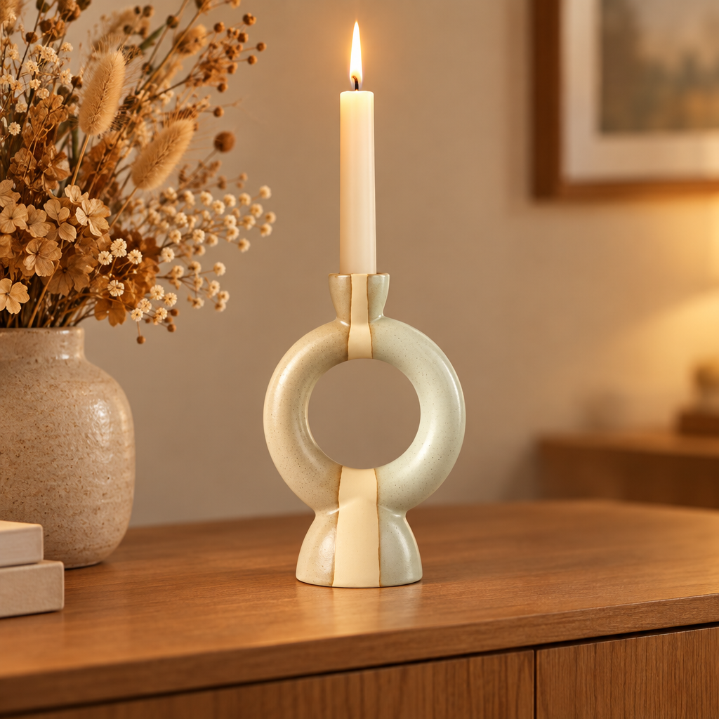 Hendrano™ Ceramic Taper Candle Holders in Modern Nordic Shapes