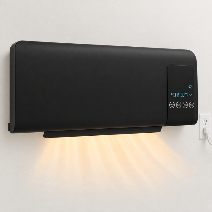 Hendrano Black Wall Heater 2000W with Oscillation and Remote