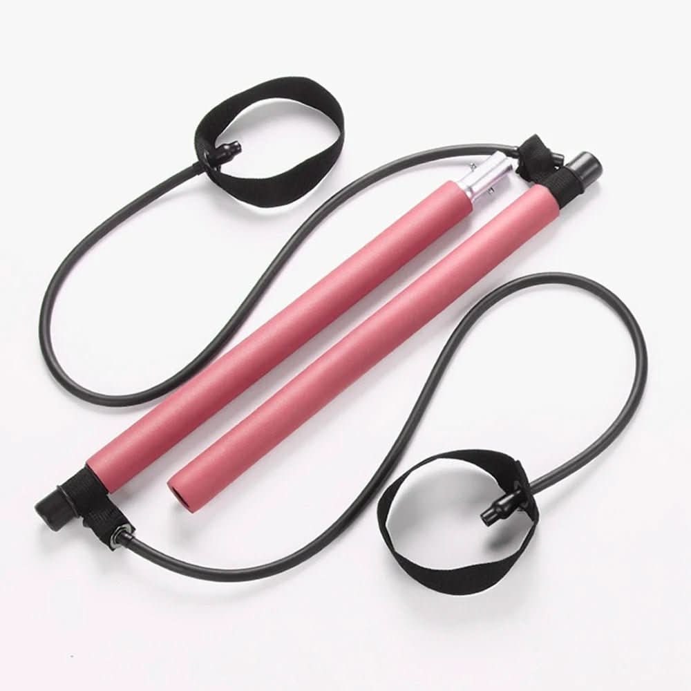 Portable Pilates Bar Kit with Resistance Bands and Foot Loops