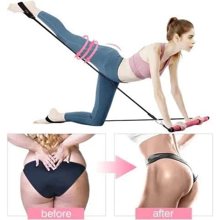 Portable Pilates Bar Kit with Resistance Bands and Foot Loops