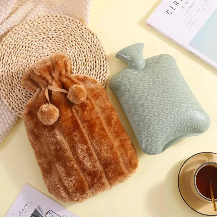 Hendrano™ Hot Water Bottle with Removable Faux Fur Cover