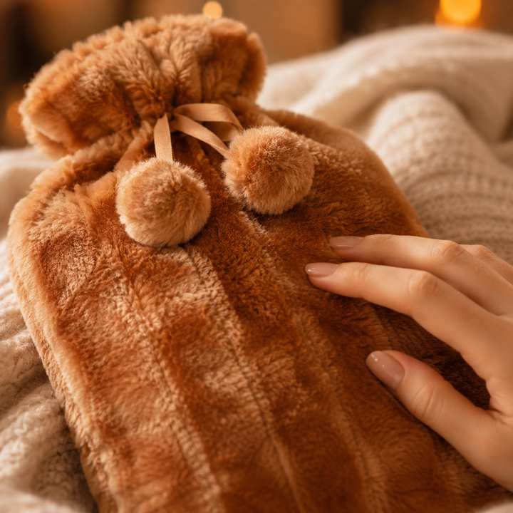Hendrano™ Hot Water Bottle with Removable Faux Fur Cover