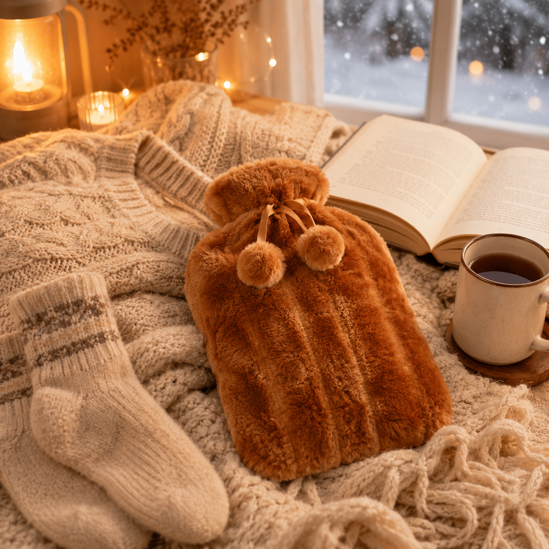 Hendrano™ Hot Water Bottle with Removable Faux Fur Cover