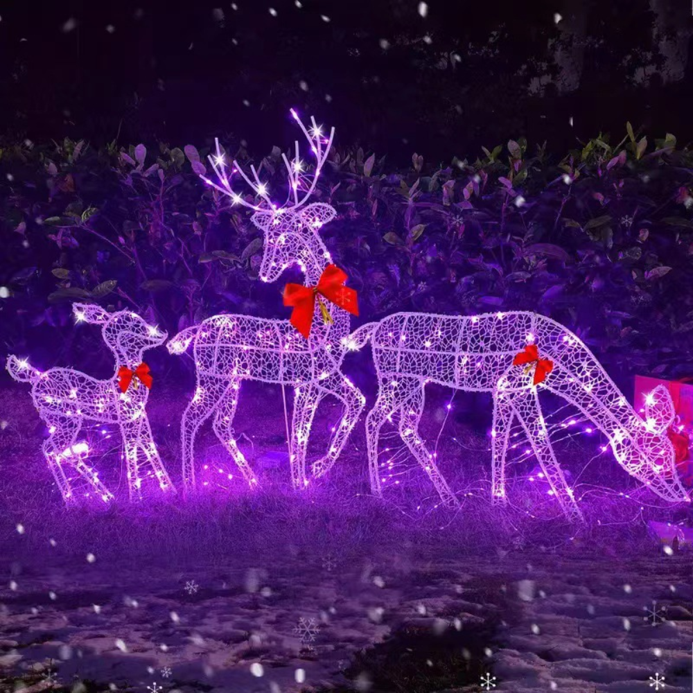 Hendrano™ Large Light-Up Acrylic Reindeer Figure with 240 LEDs and Timer
