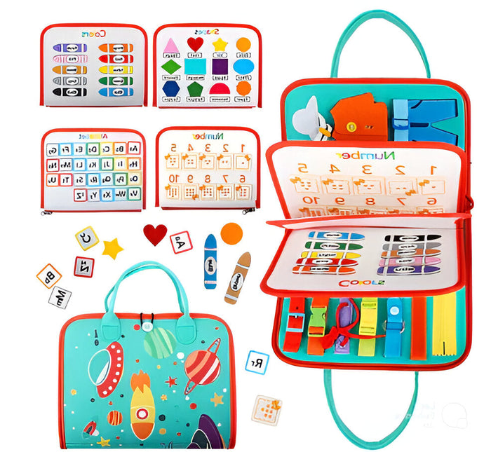 Hendrano™ Montessori Sensory Board for Toddlers – Portable Busy Board