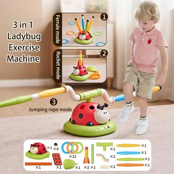 Hendrano™ 3-in-1 Active Play Set with Jump Pad, Ring Toss and Rocket