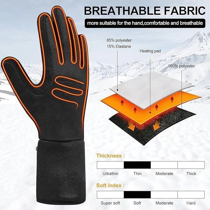 Hendrano™ Ultra-Thin Heated Glove Liners with Touchscreen Fingertips