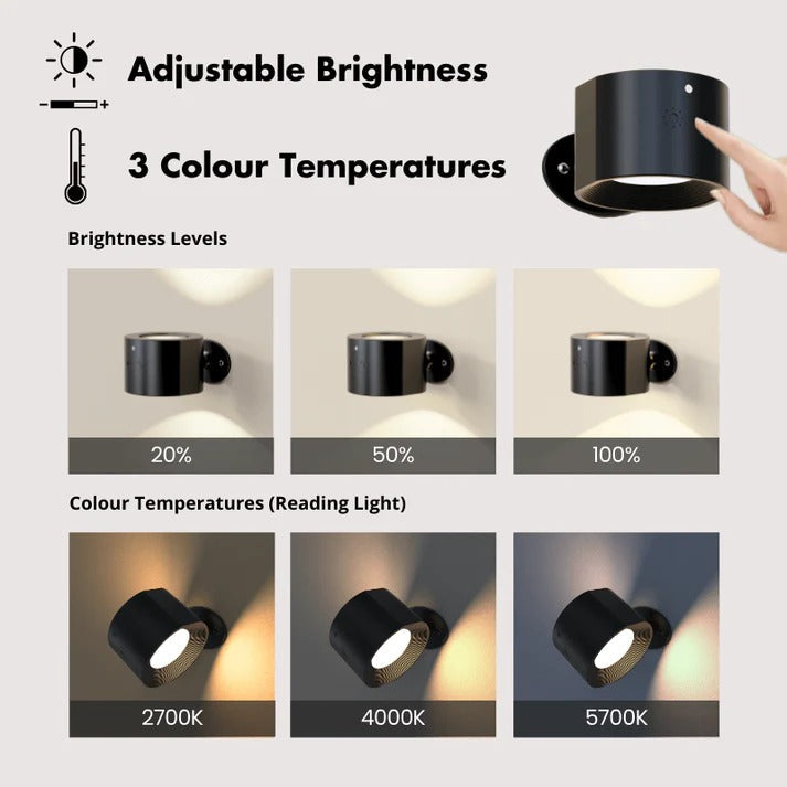 Hendrano™ Rechargeable LED Wall Light with 360° Magnetic Mount