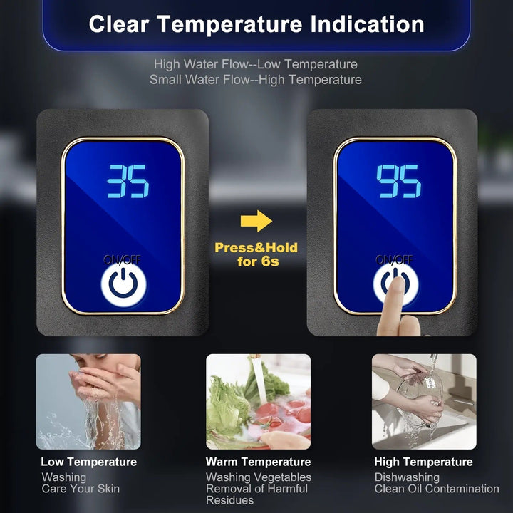 Hendrano™ Electric Tankless Water Heater with LED Display and Sensors