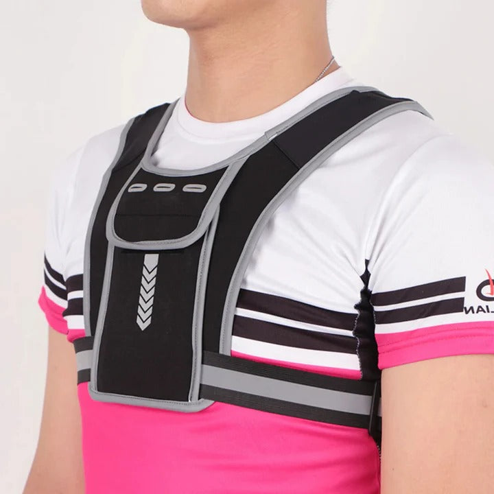 Reflective Running Vest with Phone Chest Pocket