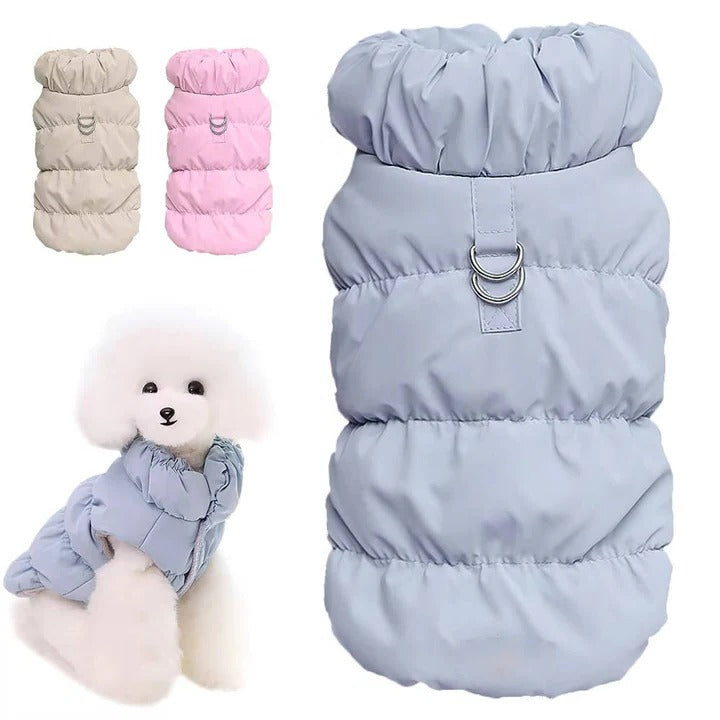 Hendrano™ Fleece-Lined Winter Dog Jacket with Leash Ring and High Collar
