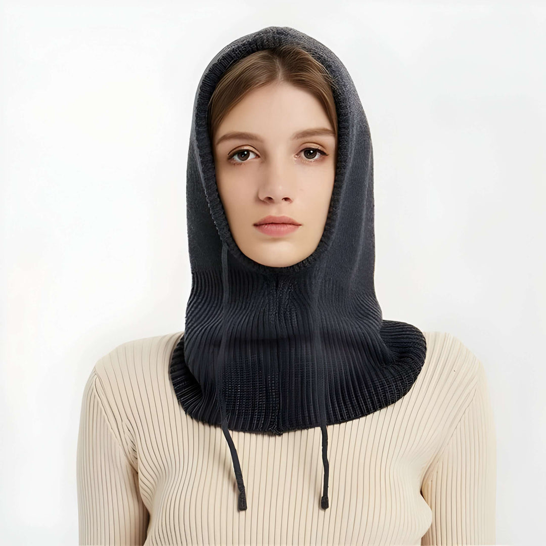 Hendrano™ Cashmere-Feel Knit Hood Hat with Adjustable Drawstring