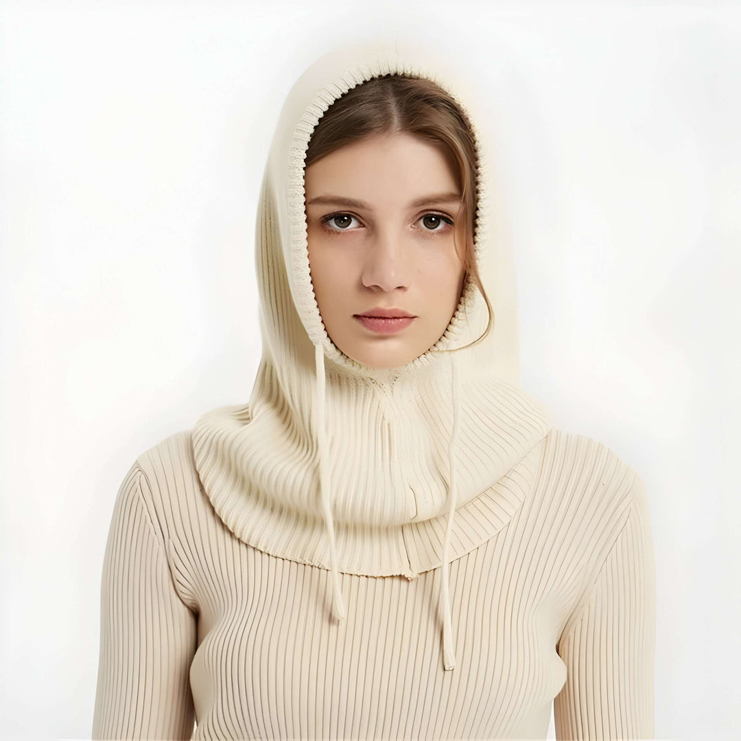 Hendrano™ Cashmere-Feel Knit Hood Hat with Adjustable Drawstring