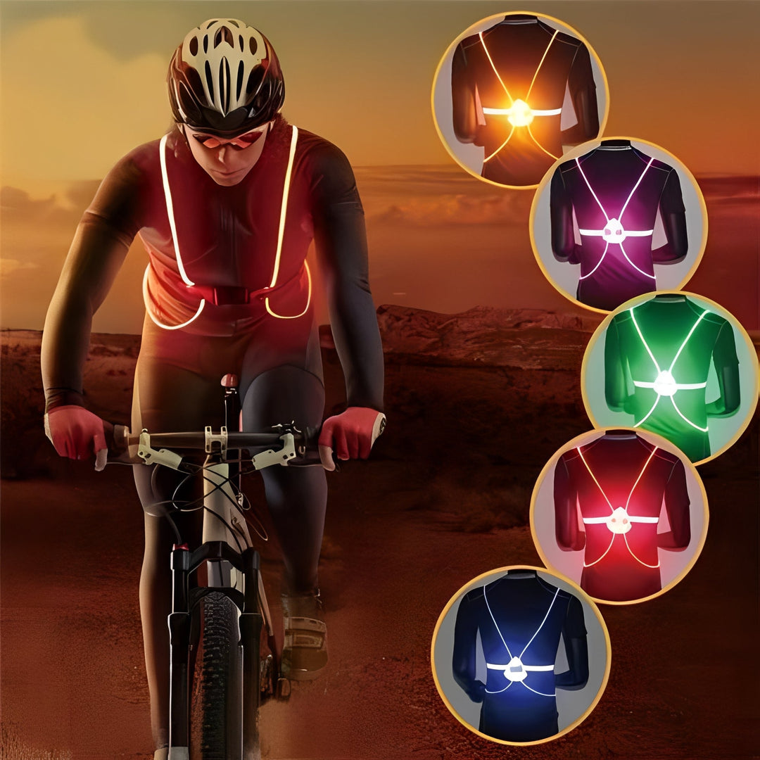 LED Light-Up Safety Vest with 360° Visibility for Running &amp; Biking