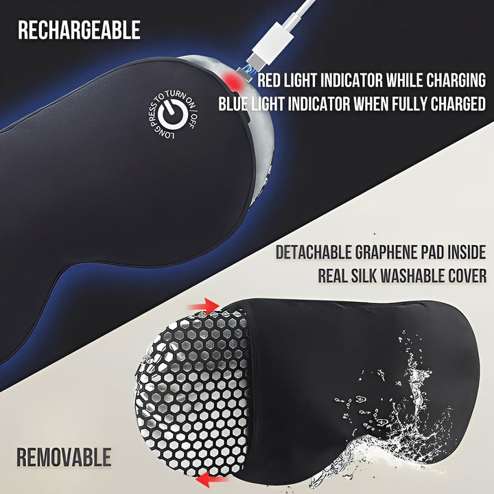 Hendrano™ Cordless Heated Eye Mask with Silk Cover and Gentle Vibration