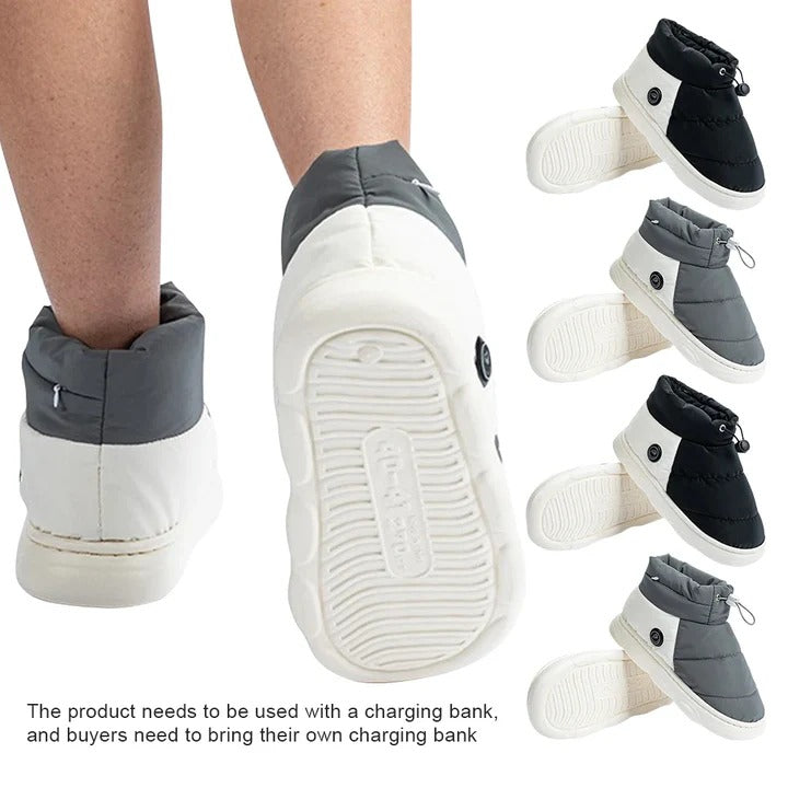 Rechargeable Heated Slippers with 3 Heat Settings and Grip Sole