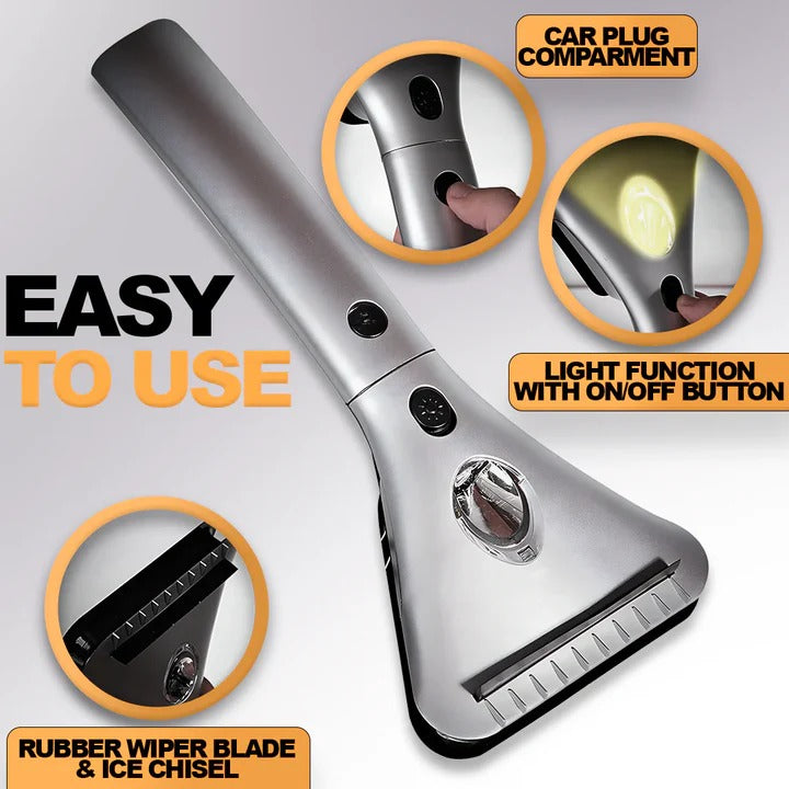 Hendrano™ Electric Heated Windshield Ice Scraper with LED Light