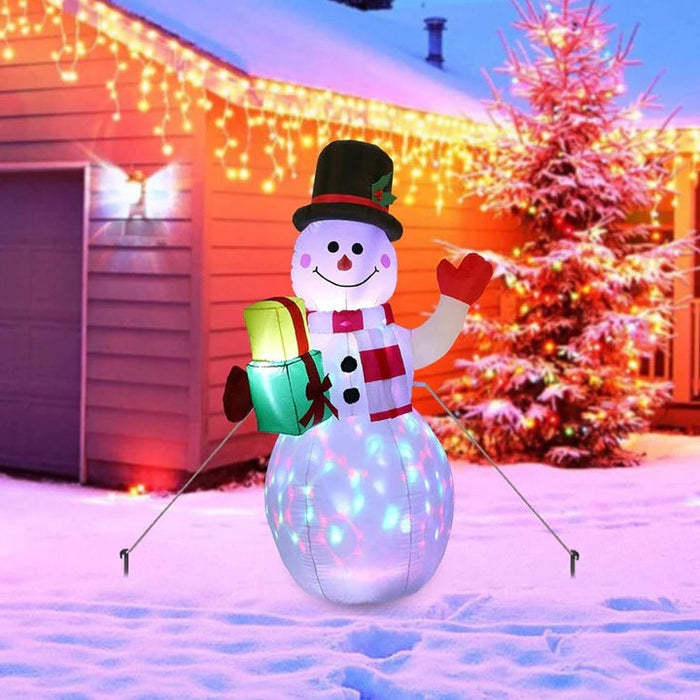 Hendrano™ 5 ft Inflatable Snowman with Rotating LED Lights
