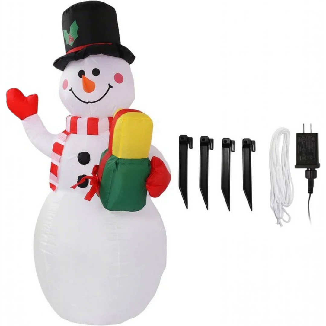 Hendrano™ 5 ft Inflatable Snowman with Rotating LED Lights
