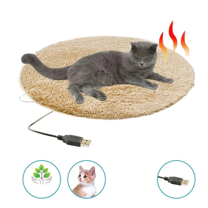 USB Heated Pet Pad with Steady All-Night Warmth