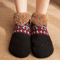 Hendrano™ Fleece-Lined Snowflake Knit Socks with Non-Slip Grippers