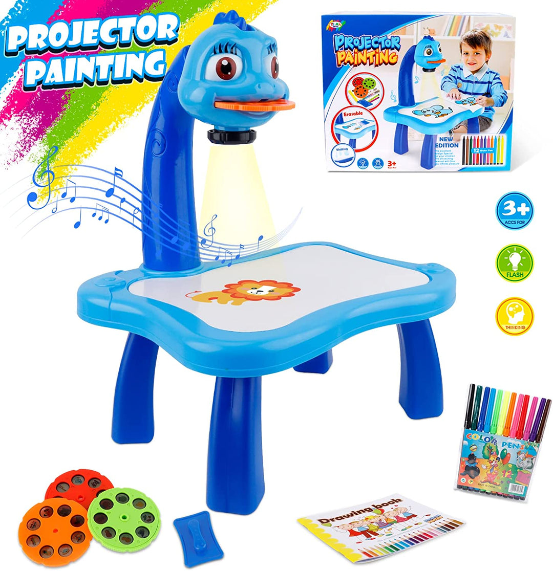 LED Drawing Projector for Kids with Tracing Pattern Slides