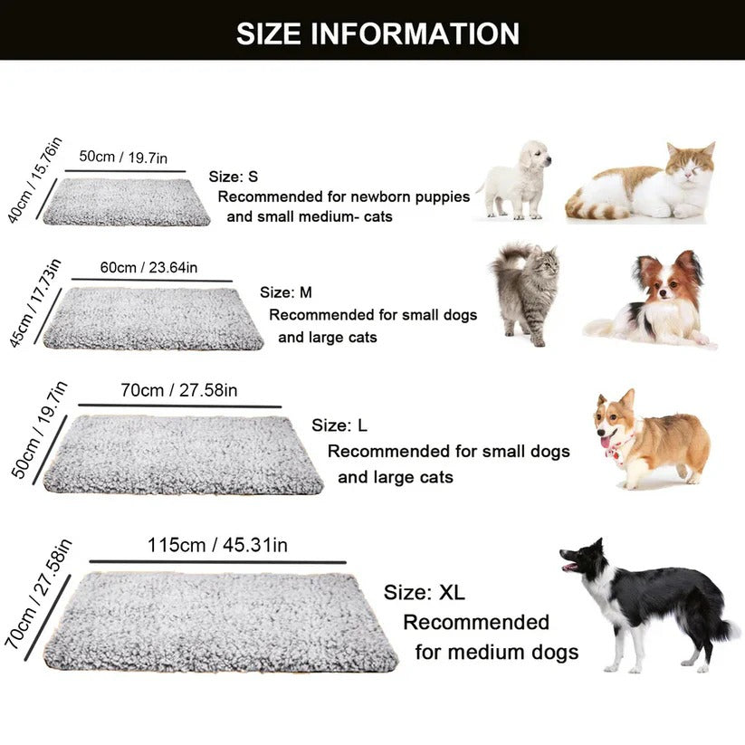 Hendrano™ Self-Warming Pet Blanket for Cats and Dogs, No Power Needed