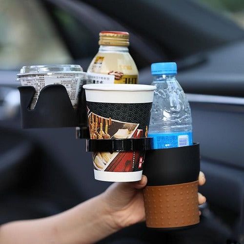 Car Cup Holder Organizer with Anti-Slip Phone Pad