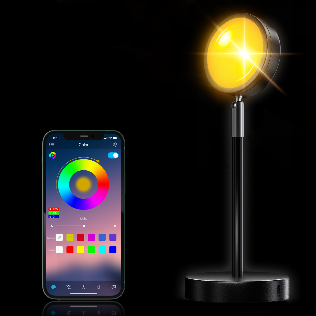 Smart Sunset Projection Lamp with App Control and Millions of Colors