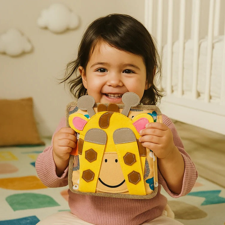 Hendrano™ Sensory Busy Book for Toddlers with Buttons, Zippers and Tabs