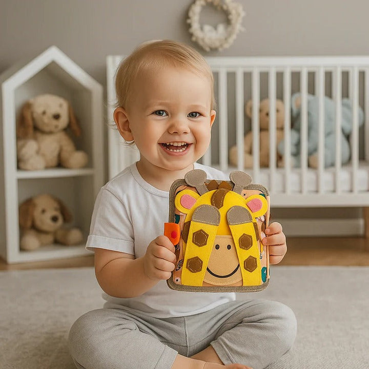 Hendrano™ Sensory Busy Book for Toddlers with Buttons, Zippers and Tabs