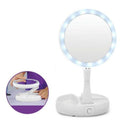 Hendrano™ Foldable LED Vanity Mirror with 10x Magnification and 3 Light Modes