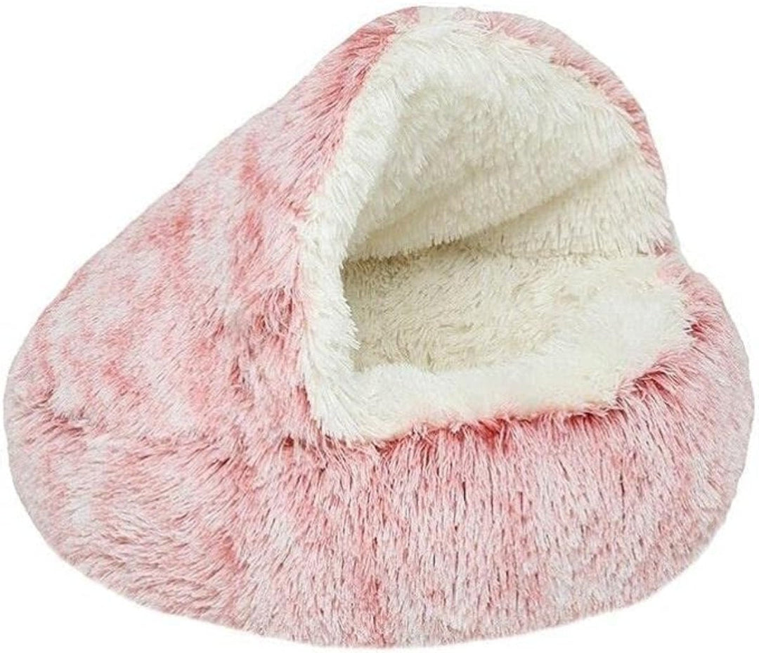 Calming Cave Dog Bed with Cozy Covered Nest Design