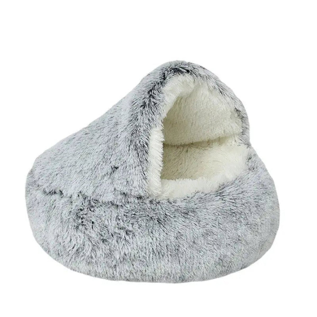 Calming Cave Dog Bed with Cozy Covered Nest Design