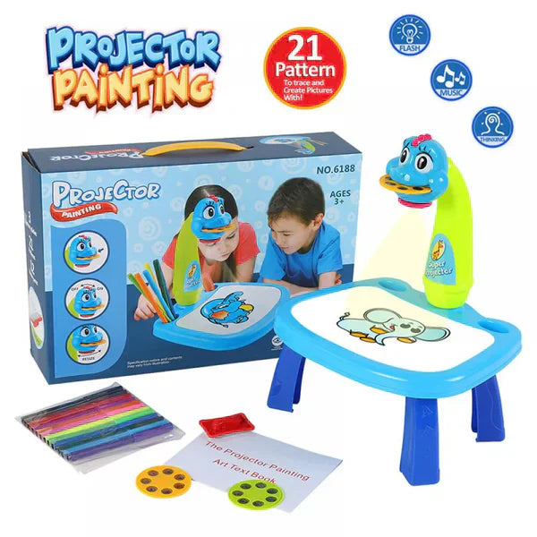 LED Drawing Projector for Kids with Tracing Pattern Slides