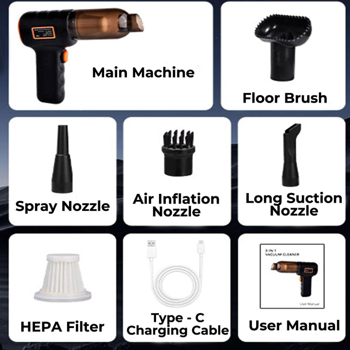 Cordless Handheld Car Vacuum with 90,000 Pa Suction Power