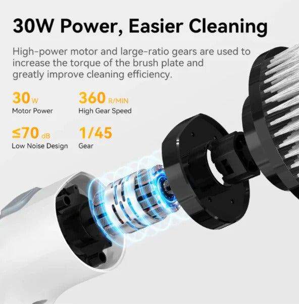 Cordless Electric Spin Scrubber with 7 Brush Heads