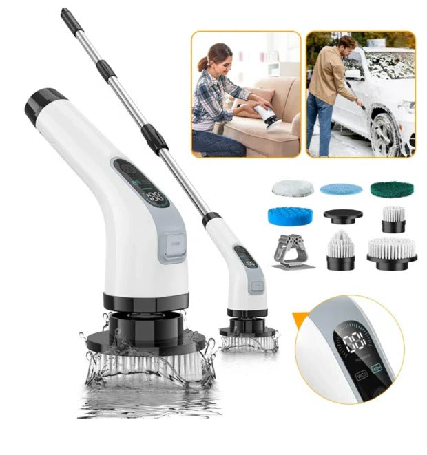 Cordless Electric Spin Scrubber with 7 Brush Heads