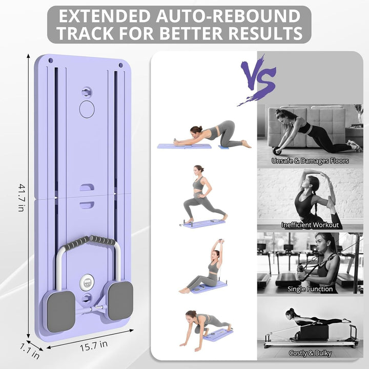 Foldable Pilates Reformer Board with Bands and Timer