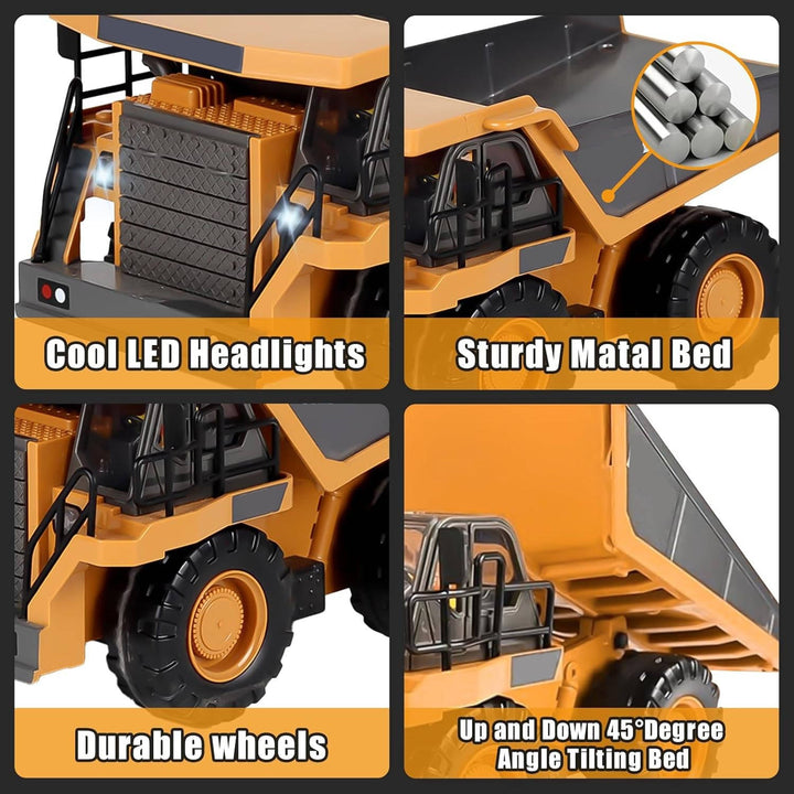 Remote Control Excavator with Metal Tools and 360° Rotation