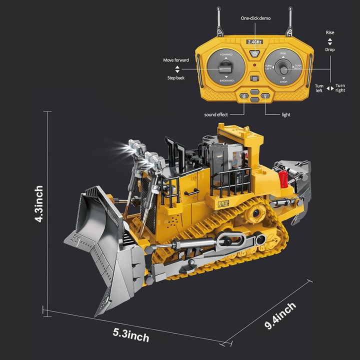 Remote Control Excavator with Metal Tools and 360° Rotation
