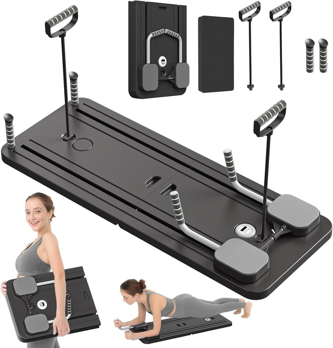 Foldable Pilates Reformer Board with Bands and Timer