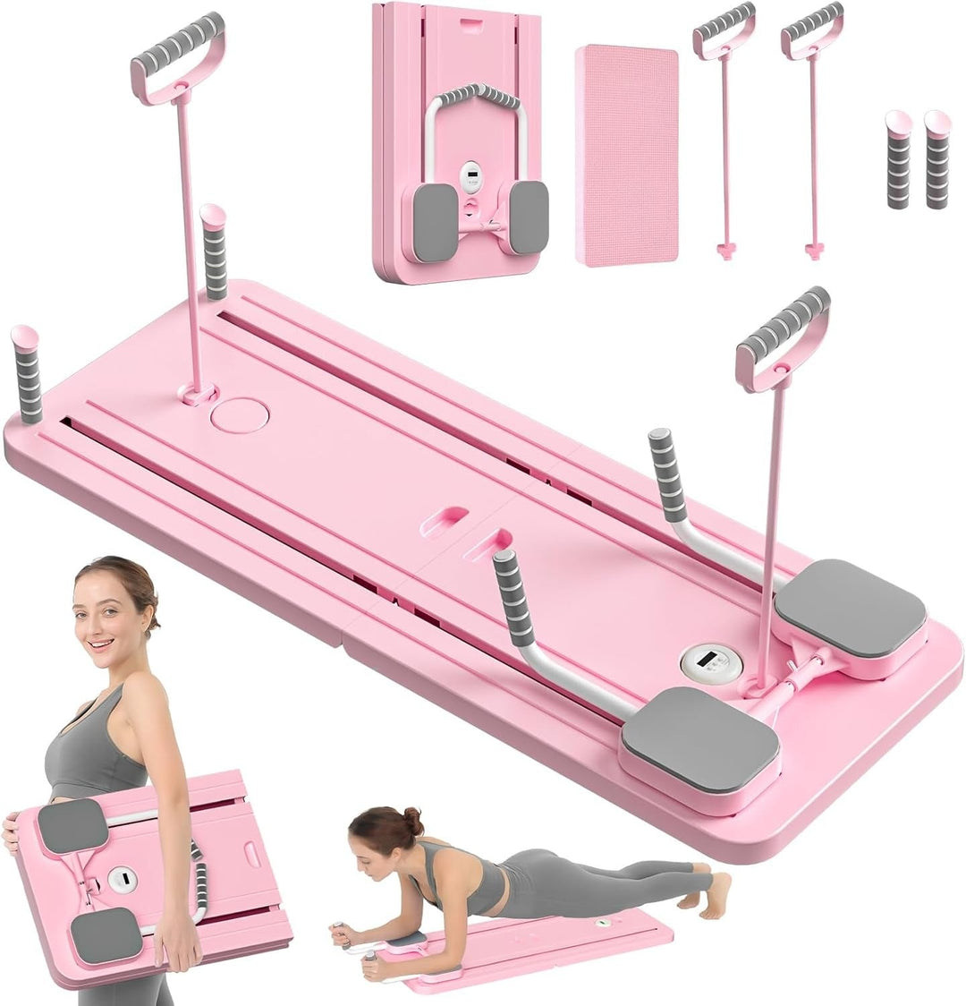 Foldable Pilates Reformer Board with Bands and Timer