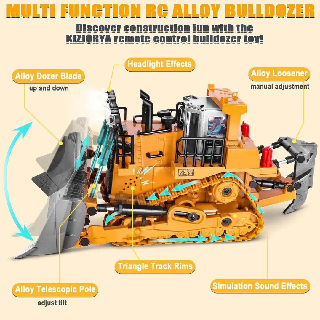 Remote Control Excavator with Metal Tools and 360° Rotation